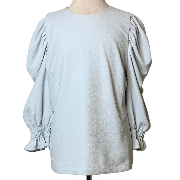 Rachel Parcell Tops - RACHEL PARCELL Light Blue Long Sleeve Puff Sleeve Top